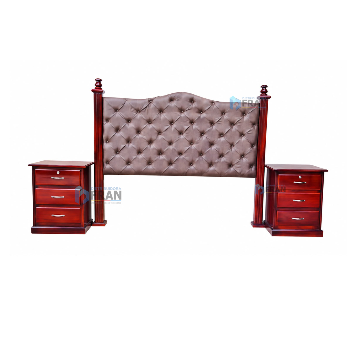 Respaldar para cama King con mesitas de noche Natural